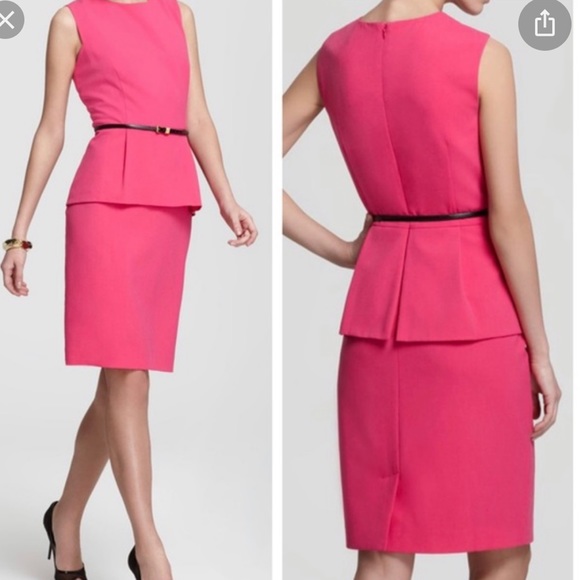 hot pink peplum dress